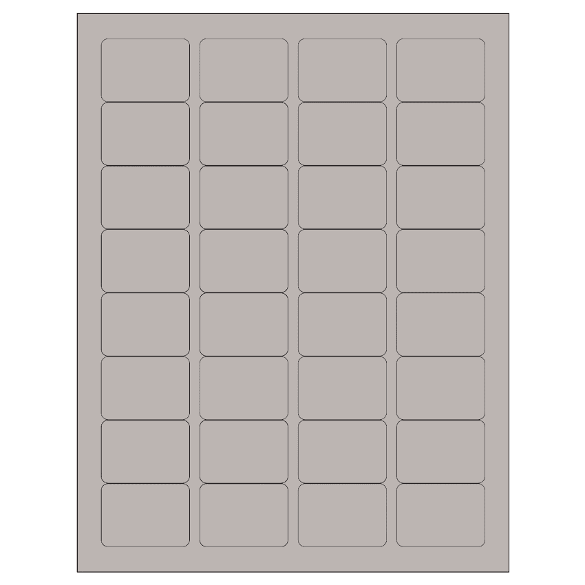 1.75" x 1.25" Gray Rectangular Sheet Labels