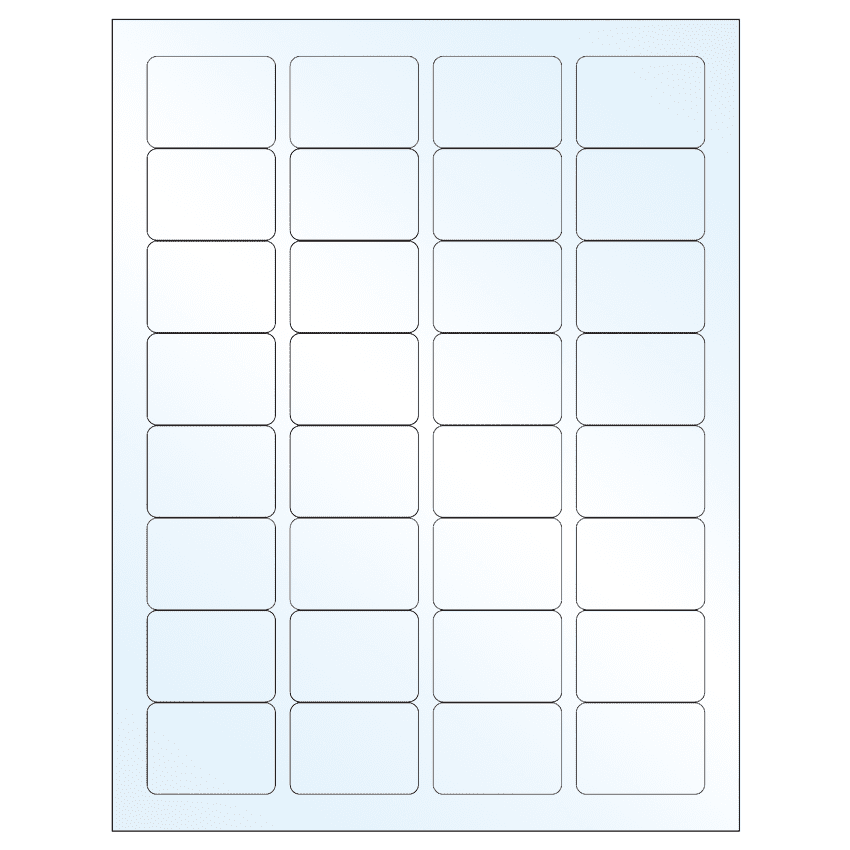 1.75" x 1.25" White Mid Gloss Rectangular Sheet Labels