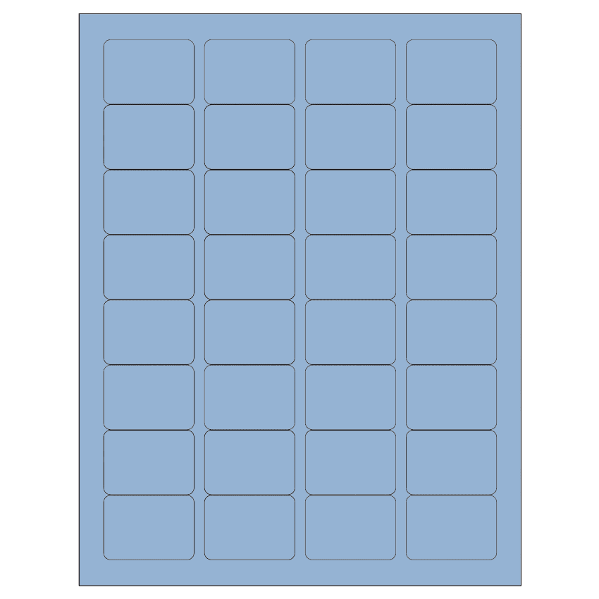 1.75" x 1.25" Pastel Blue Rectangular Sheet Labels