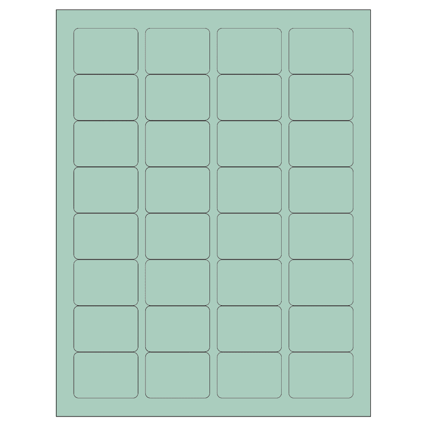 1.75" x 1.25" Pastel Green Rectangular Sheet Labels