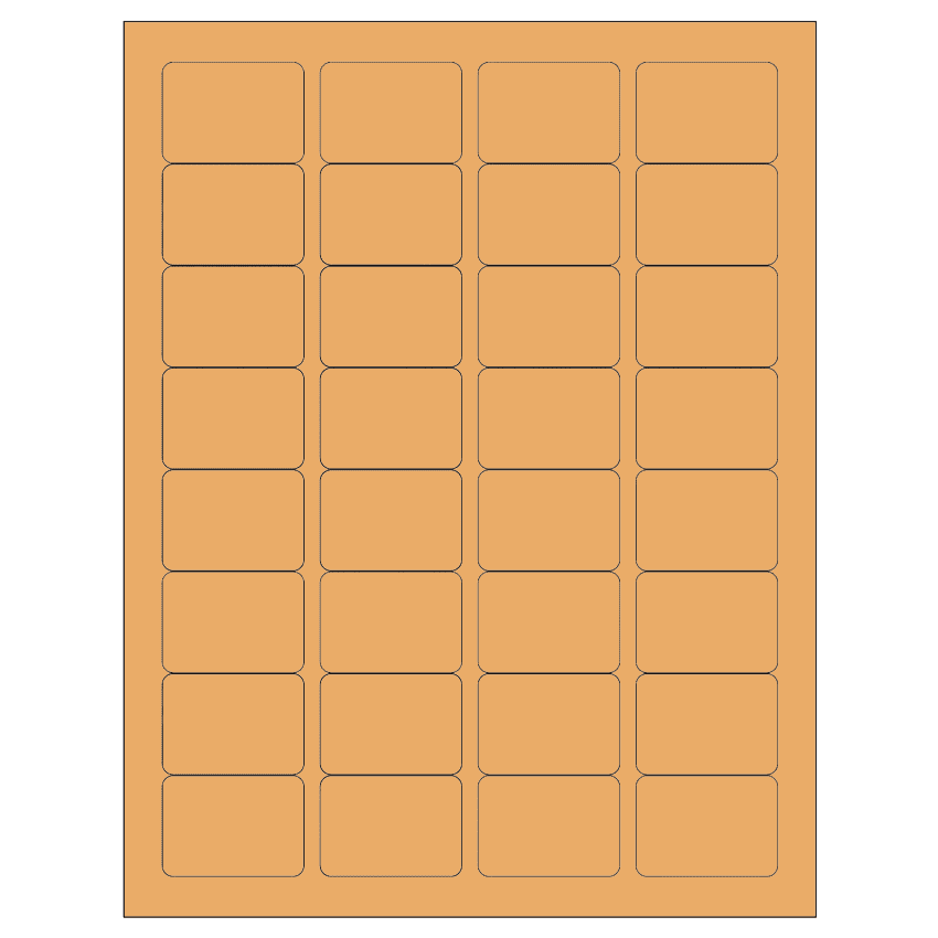 1.75" x 1.25" Pastel Orange Rectangular Sheet Labels