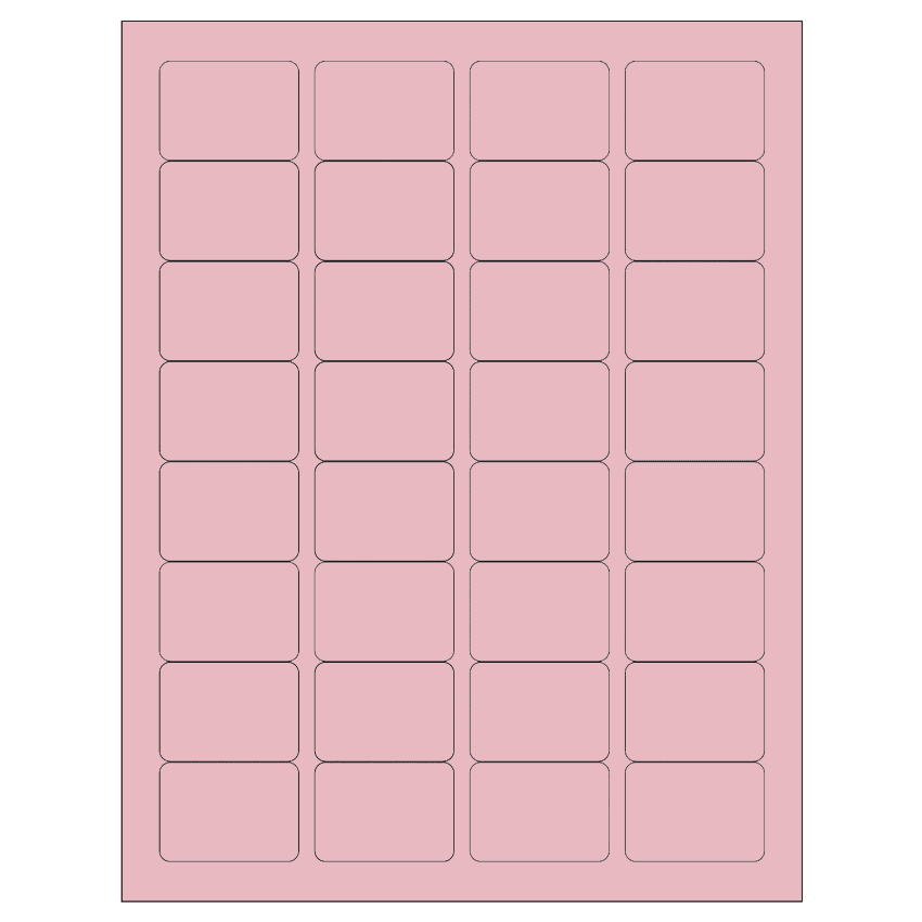 1.75" x 1.25" Pastel Pink Rectangular Sheet Labels
