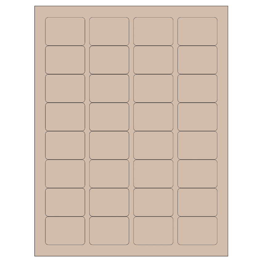 1.75" x 1.25" Pastel Tan Rectangular Sheet Labels