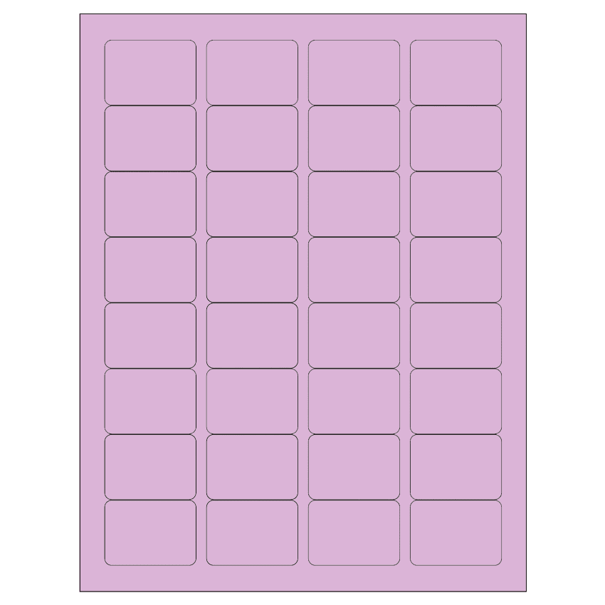 1.75" x 1.25" Pastel Purple Rectangular Sheet Labels