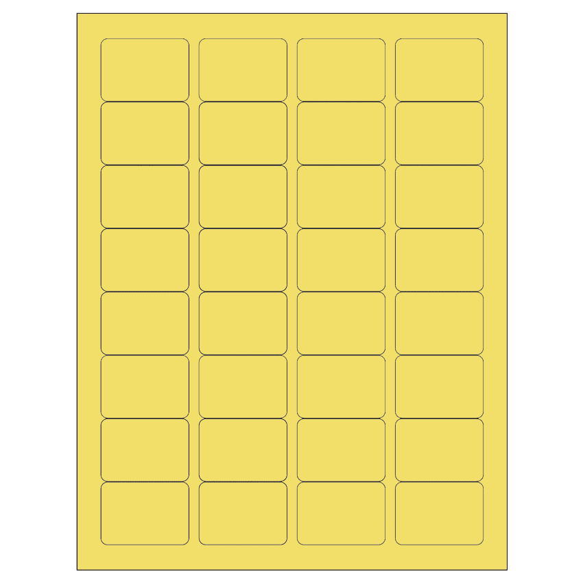1.75" x 1.25" Pastel Yellow Rectangular Sheet Labels