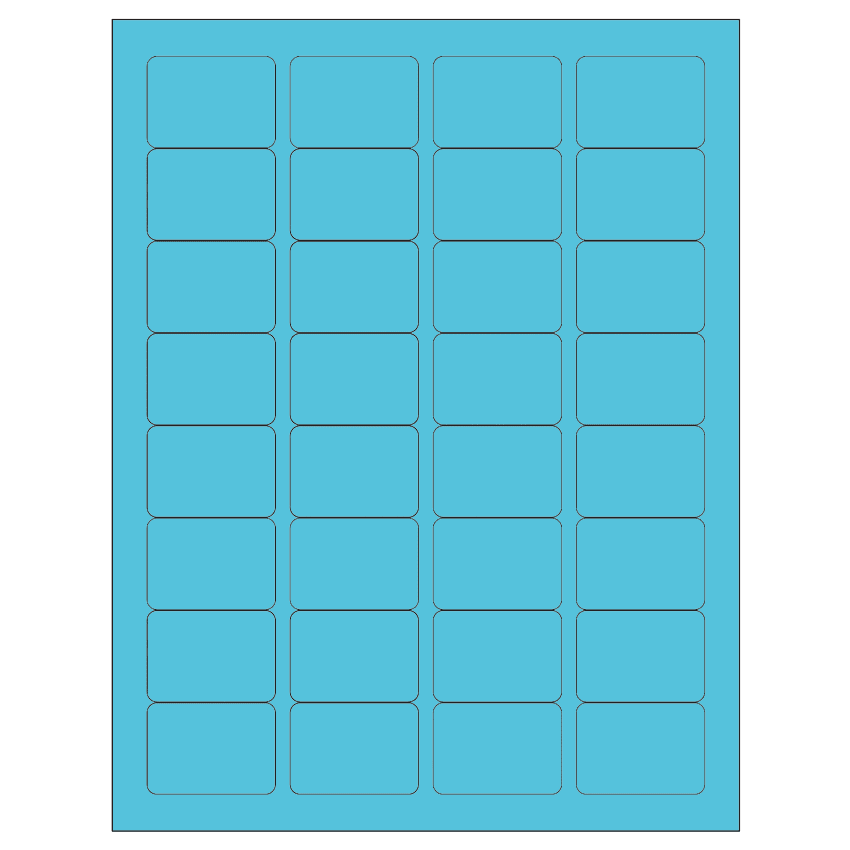 1.75" x 1.25" Turquoise Rectangular Sheet Labels