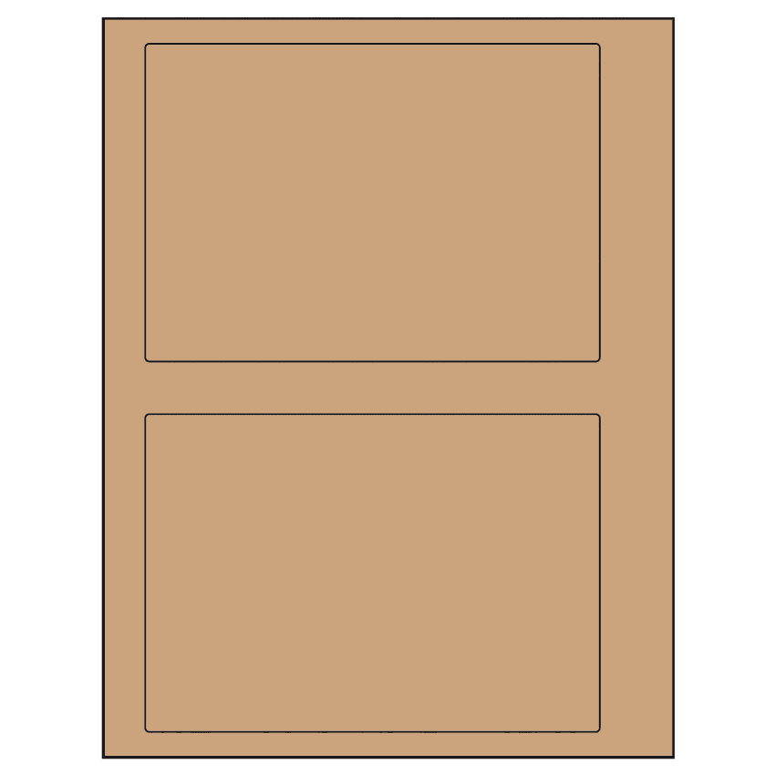 6.78" x 4.75" Brown Kraft Rectangular Sheet Labels