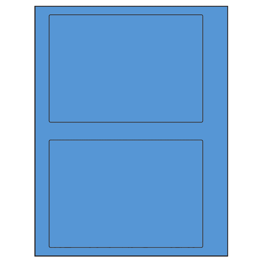 6.78" x 4.75" Fluorescent Blue Rectangular Sheet Labels