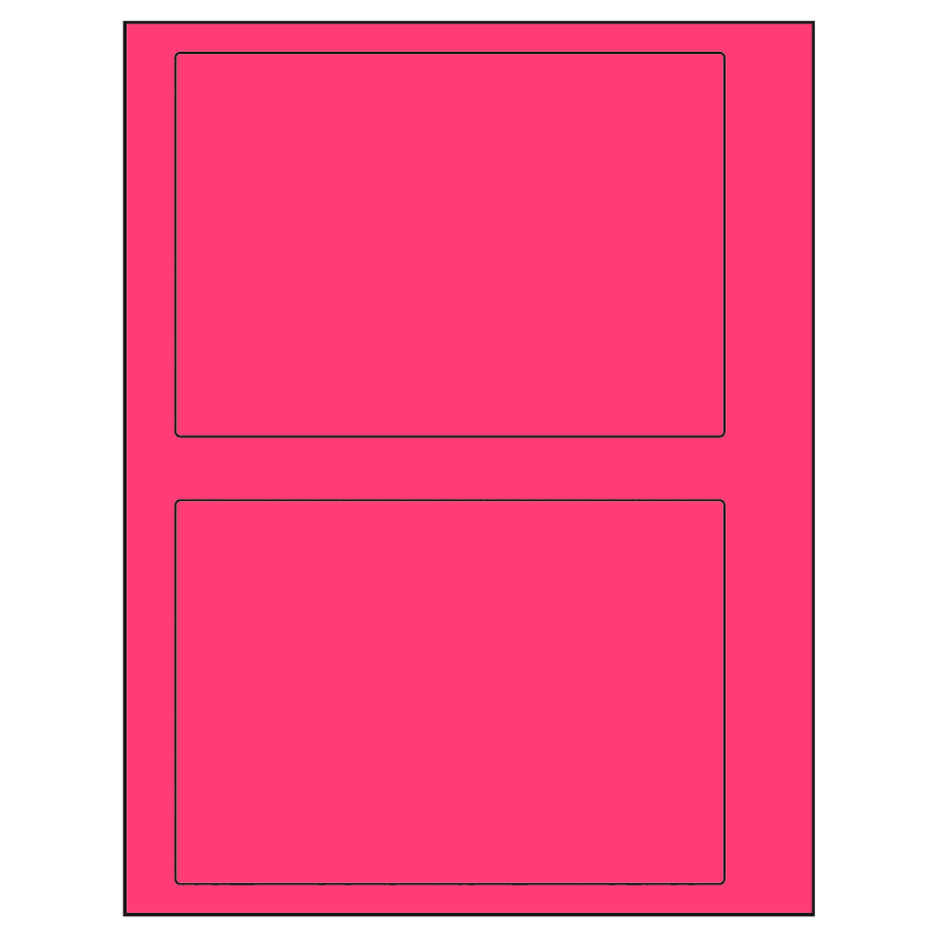 6.78" x 4.75" Fluorescent Pink Rectangular Sheet Labels