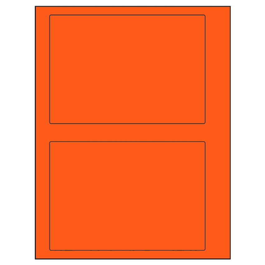 6.78" x 4.75" Fluorescent Red Rectangular Sheet Labels