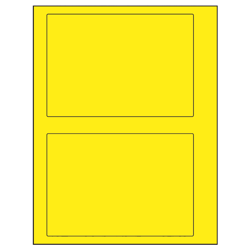 6.78" x 4.75" Fluorescent Yellow Rectangular Sheet Labels