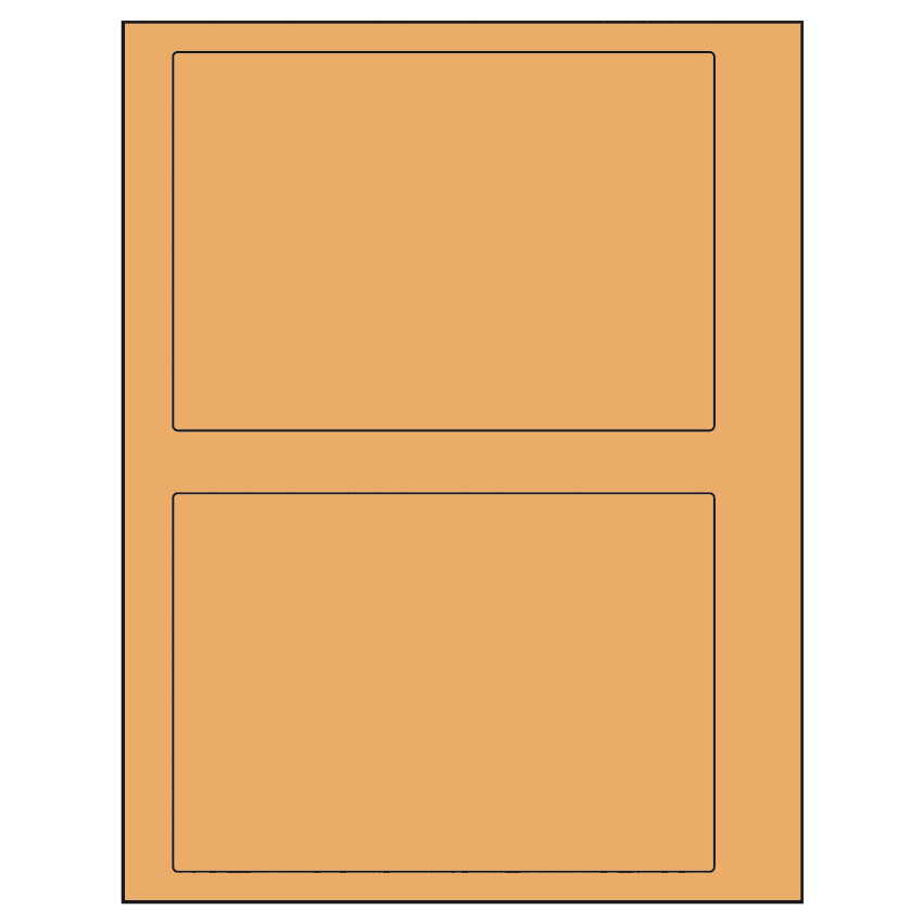 6.78" x 4.75" Pastel Orange Rectangular Sheet Labels