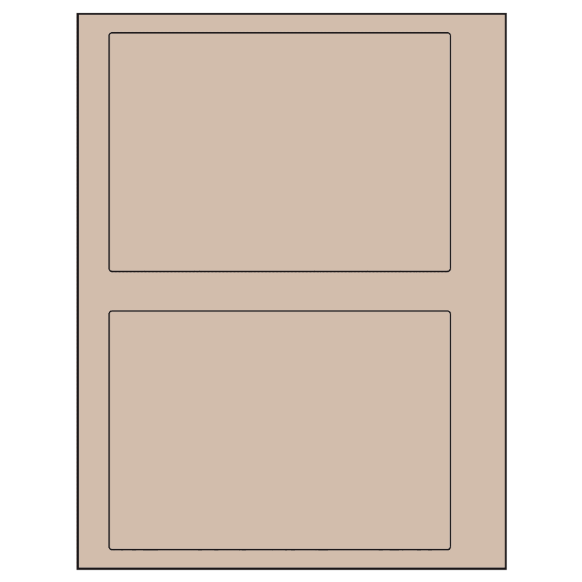 6.78" x 4.75" Pastel Tan Rectangular Sheet Labels