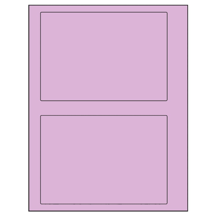 6.78" x 4.75" Pastel Purple Rectangular Sheet Labels