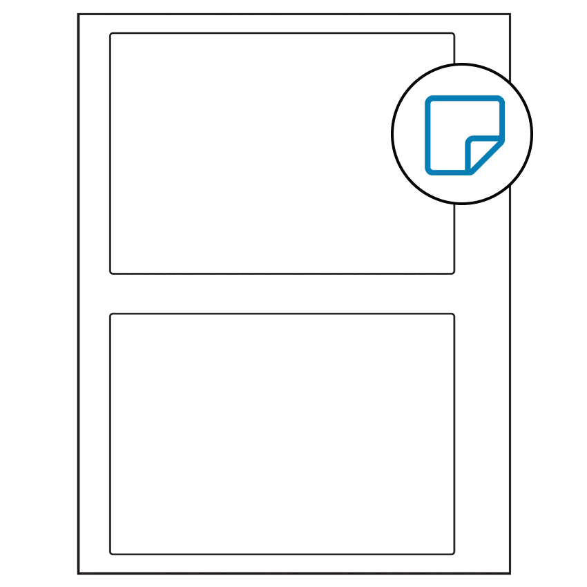 6.78" x 4.75" White Rectangular Sheet Labels - Removable Adhesive