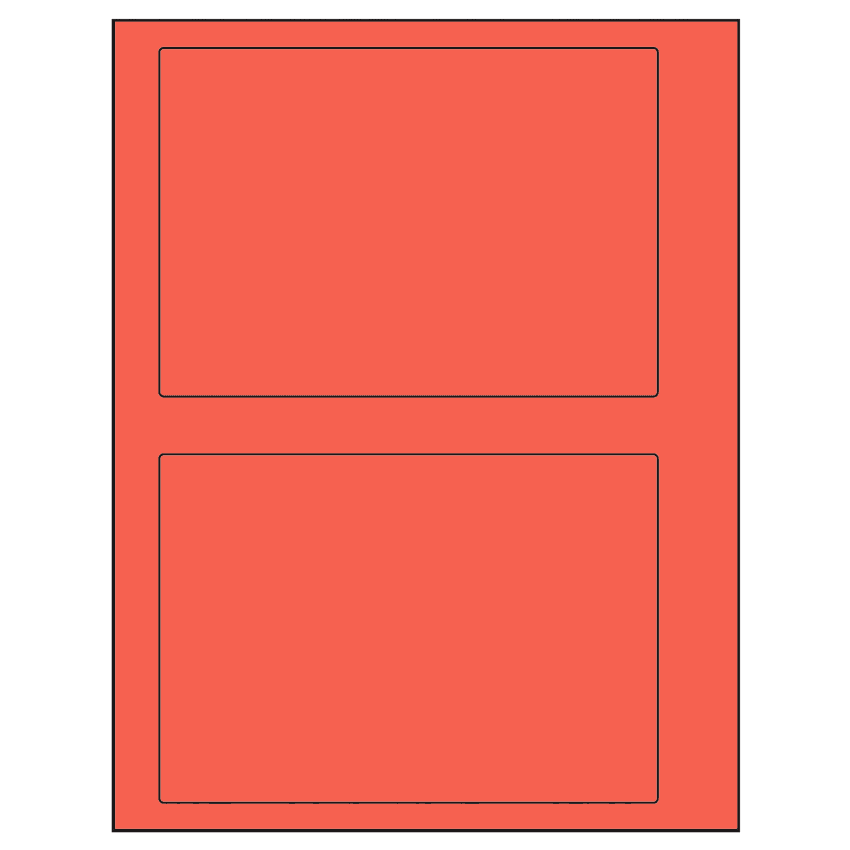 6.78" x 4.75" Red Rectangular Sheet Labels