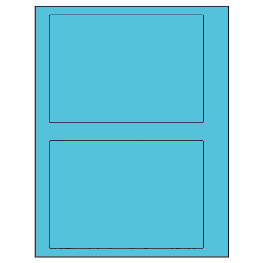 6.78" x 4.75" Turquoise Rectangular Sheet Labels