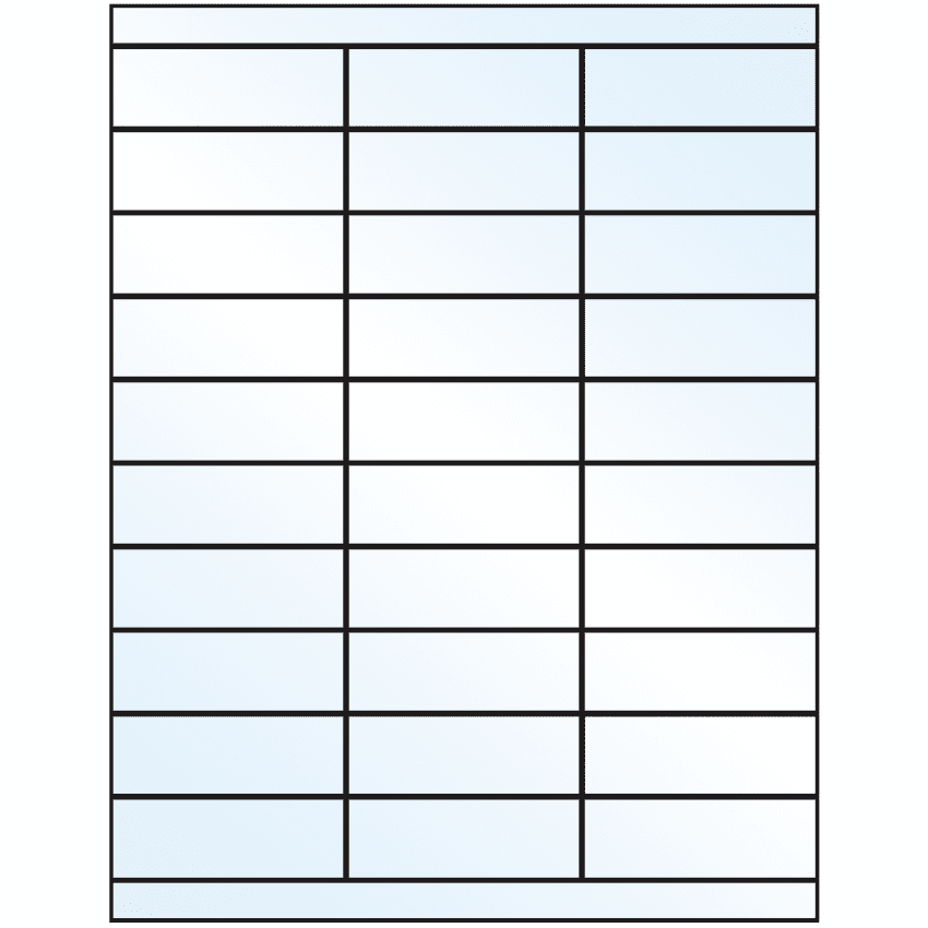 2.83" x 1" Crystal Clear Rectangular Sheet Labels