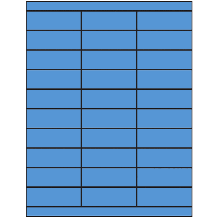 2.83" x 1" Fluorescent Blue Rectangular Sheet Labels