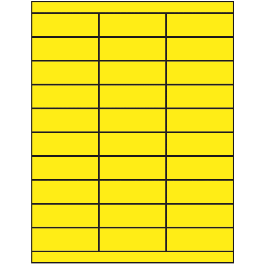 2.83" x 1" Fluorescent Yellow Rectangular Sheet Labels