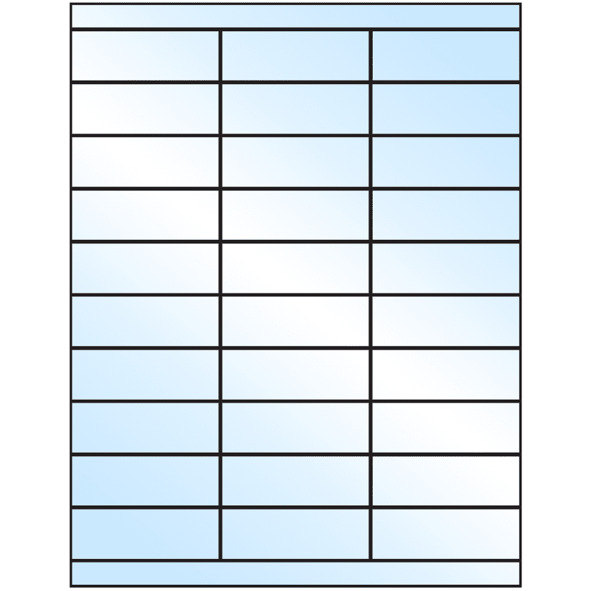 2.83" x 1" White Premium High Gloss Rectangular Sheet Labels