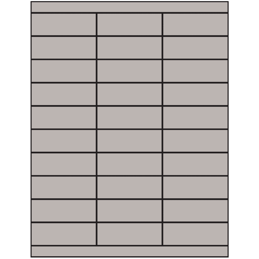 2.83" x 1" Gray Rectangular Sheet Labels