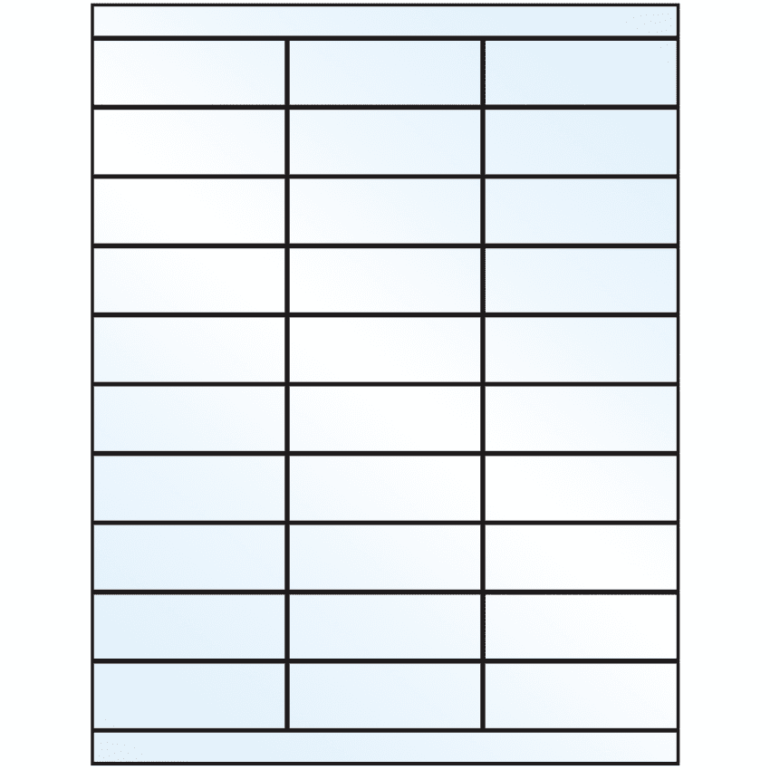 2.83" x 1" White Mid Gloss Rectangular Sheet Labels