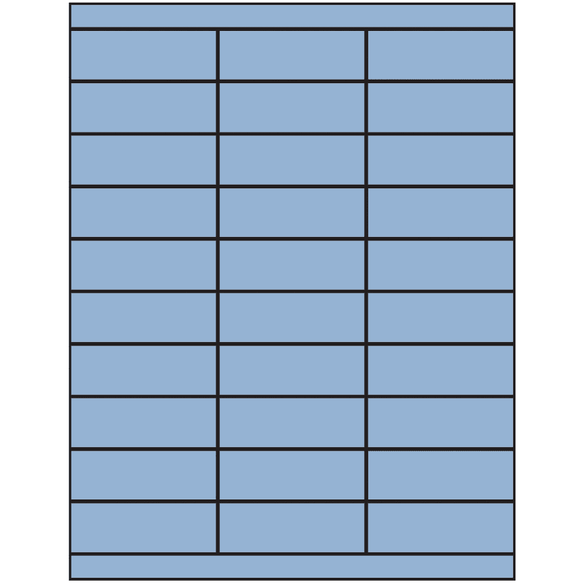 2.83" x 1" Pastel Blue Rectangular Sheet Labels
