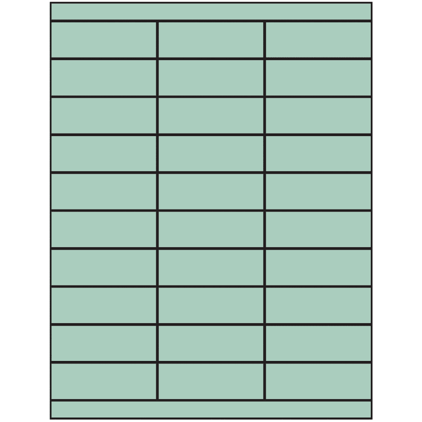 2.83" x 1" Pastel Green Rectangular Sheet Labels