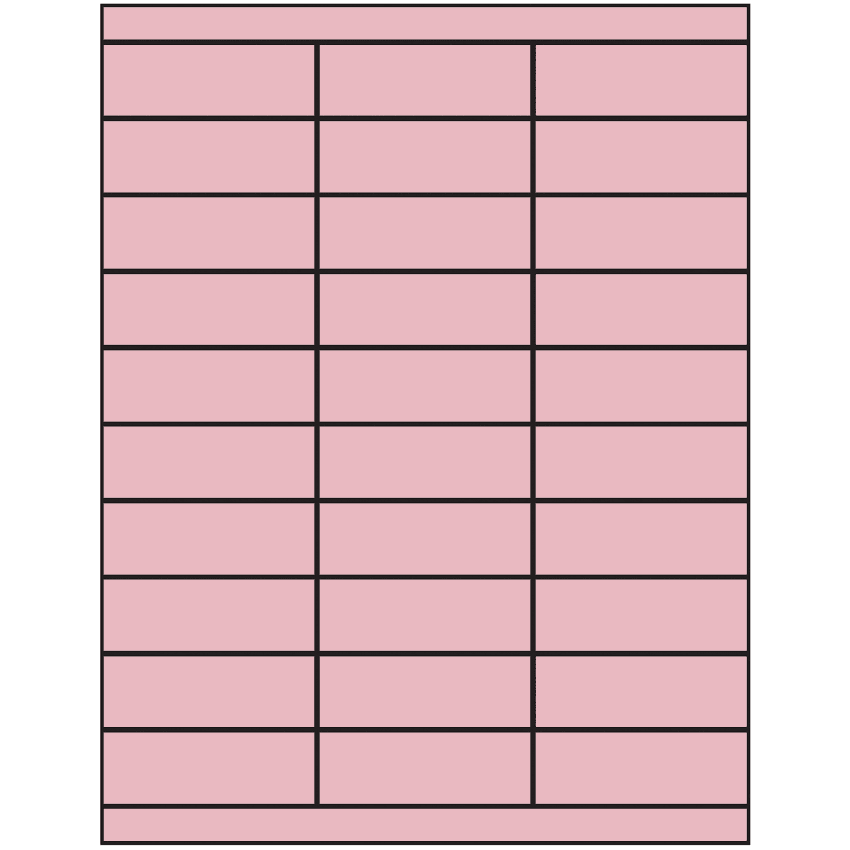 2.83" x 1" Pastel Pink Rectangular Sheet Labels
