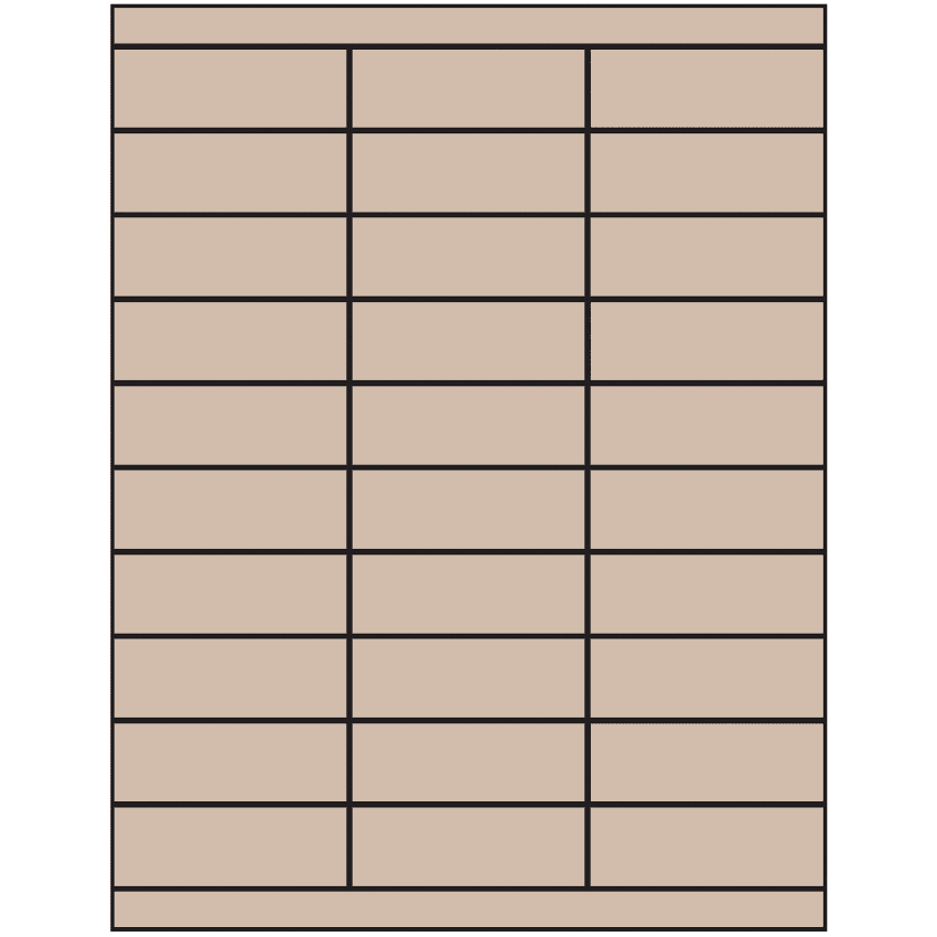2.83" x 1" Pastel Tan Rectangular Sheet Labels