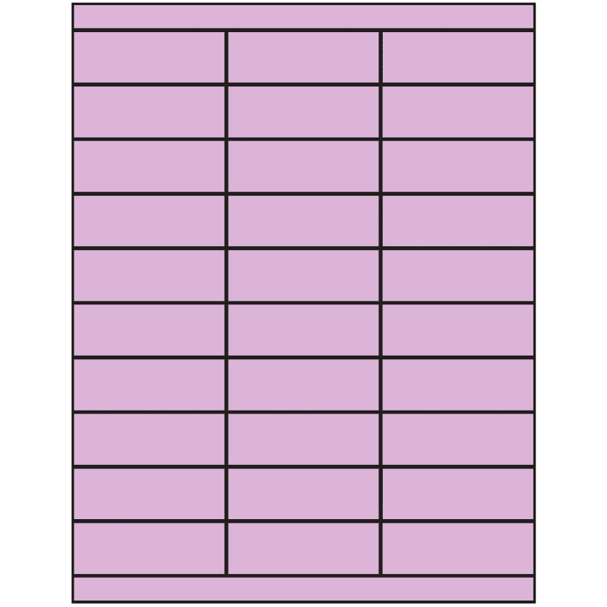 2.83" x 1" Pastel Purple Rectangular Sheet Labels