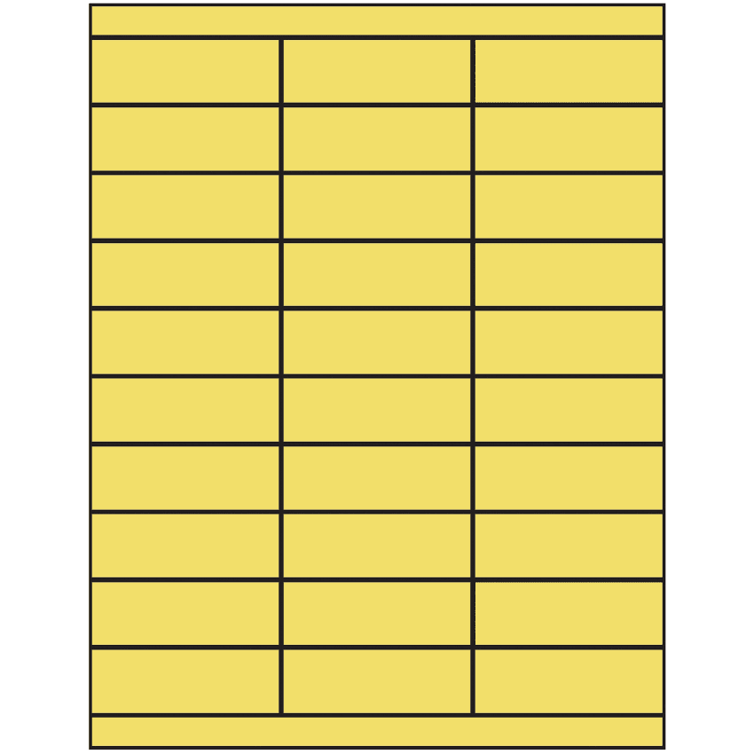 2.83" x 1" Pastel Yellow Rectangular Sheet Labels