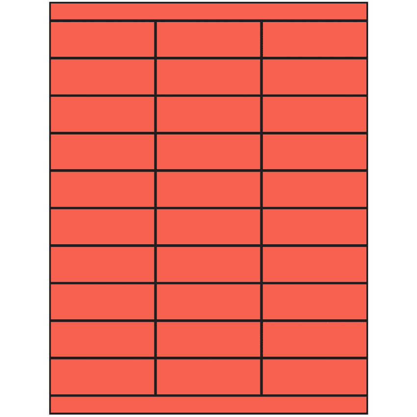 2.83" x 1" Red Rectangular Sheet Labels