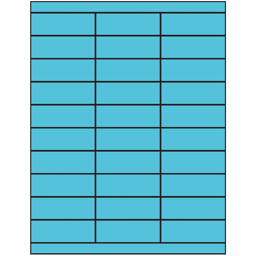 2.83" x 1" Turquoise Rectangular Sheet Labels