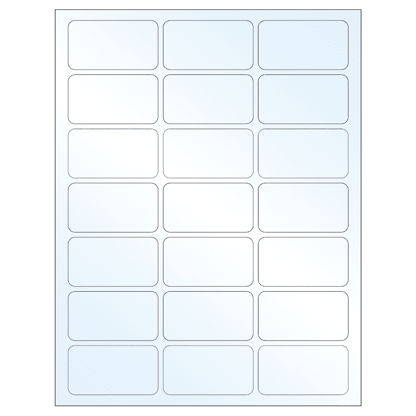 2.512" x 1.378" Crystal Clear Rectangular Sheet Labels