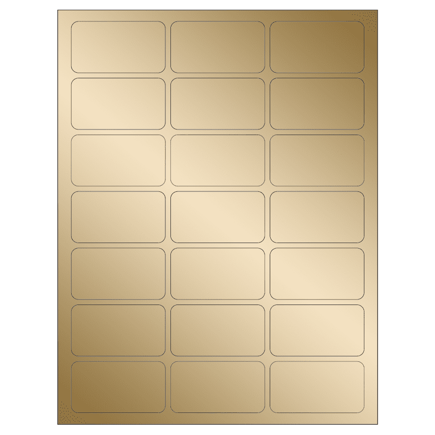 2.512" x 1.378" Gold Foil Rectangular Sheet Labels