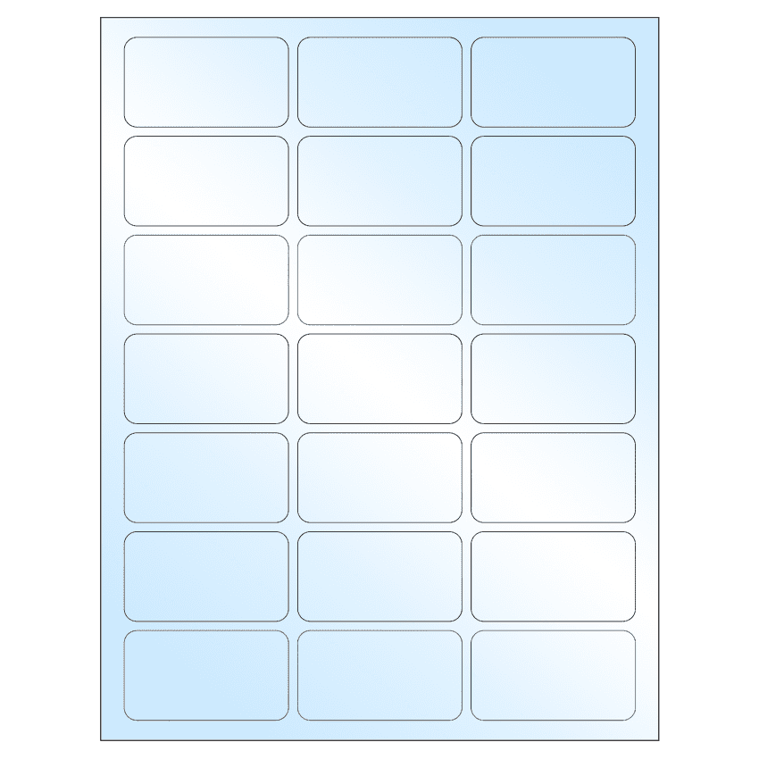 2.512" x 1.378" White Premium High Gloss Rectangular Sheet Labels