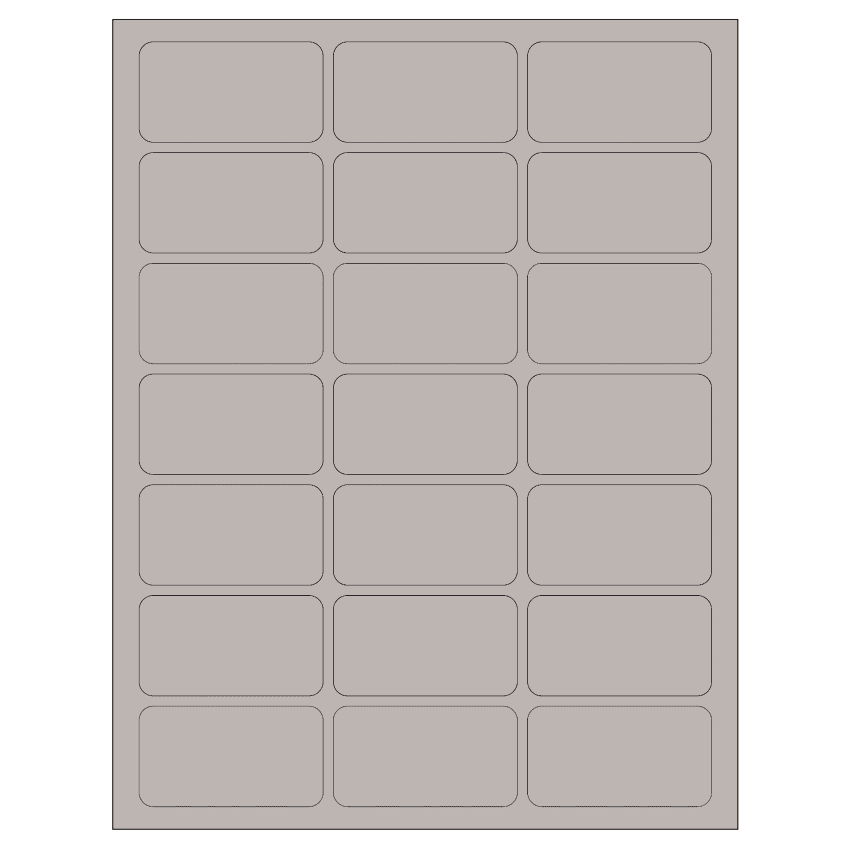 2.512" x 1.378" Gray Rectangular Sheet Labels