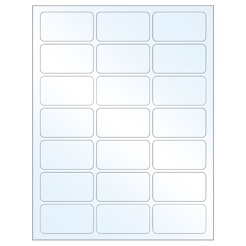 2.512" x 1.378" White Mid Gloss Rectangular Sheet Labels
