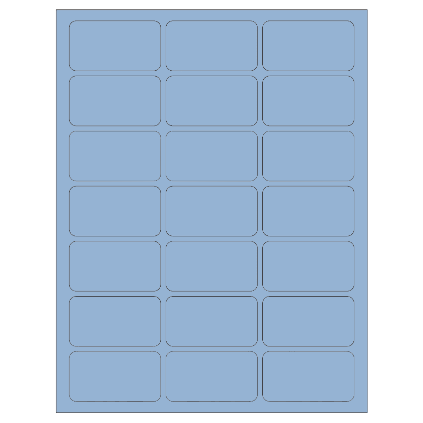 2.512" x 1.378" Pastel Blue Rectangular Sheet Labels