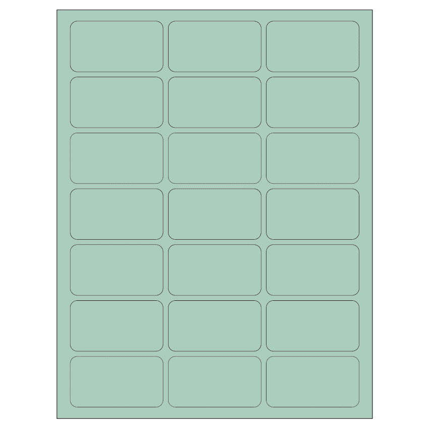 2.512" x 1.378" Pastel Green Rectangular Sheet Labels