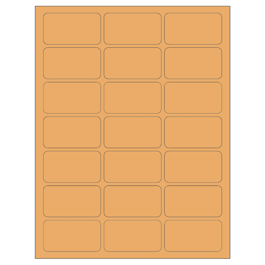 2.512" x 1.378" Pastel Orange Rectangular Sheet Labels