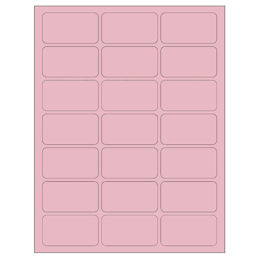 2.512" x 1.378" Pastel Pink Rectangular Sheet Labels
