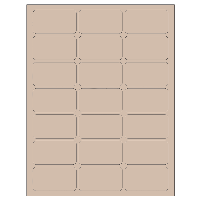 2.512" x 1.378" Pastel Tan Rectangular Sheet Labels