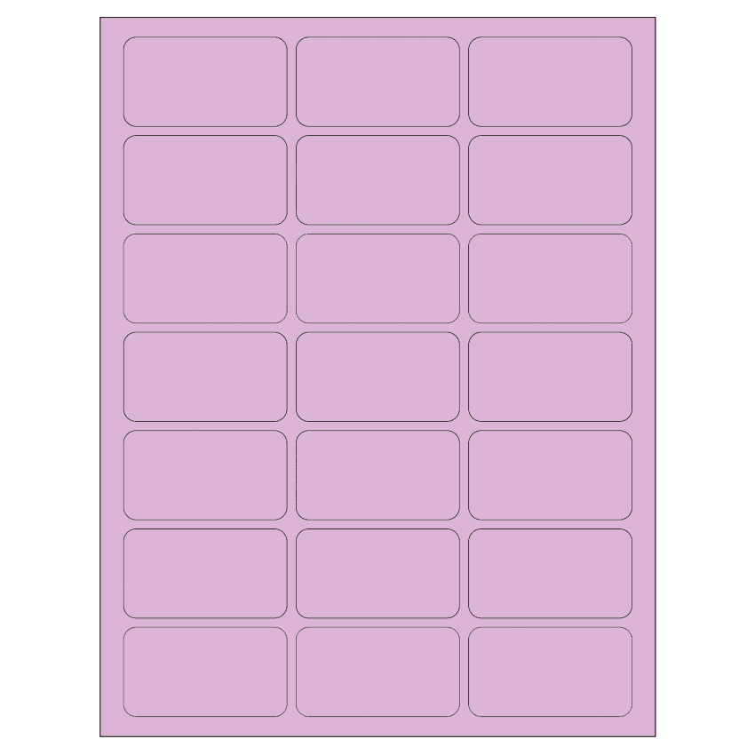 2.512" x 1.378" Pastel Purple Rectangular Sheet Labels