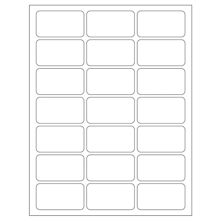 2.512" x 1.378" White Rectangular Sheet Labels