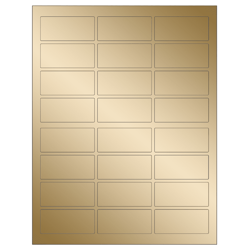 2.5" x 1.125" Gold Foil Rectangular Sheet Labels