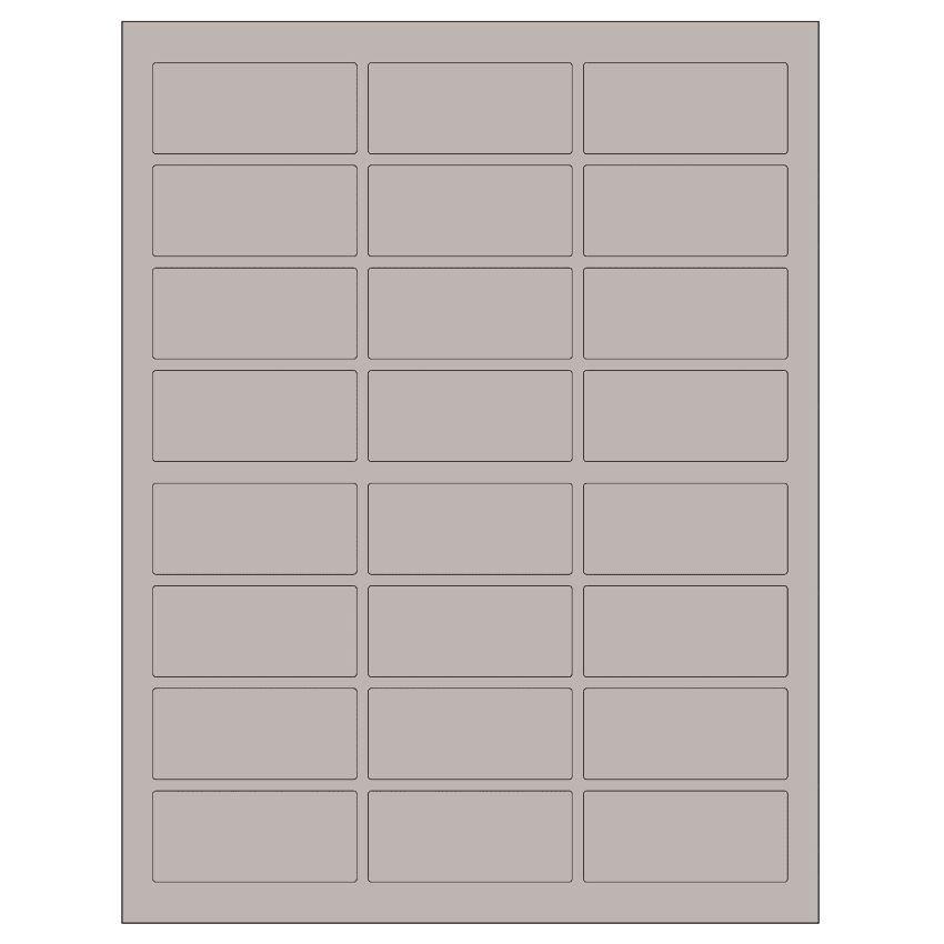 2.5" x 1.125" Gray Rectangular Sheet Labels