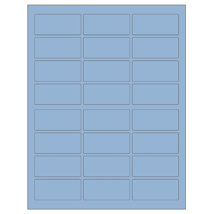 2.5" x 1.125" Pastel Blue Rectangular Sheet Labels